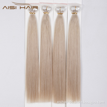 Aisi Hair Unprocessed 10A Brazilian Double Drawn Blonde  Human Hair Bundles Tape In Human Hair Extension For Women